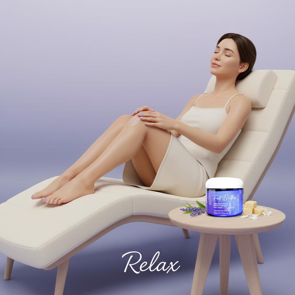 Lavender & Jasmine Foot Butter – Deep Moisturizing Foot Cream for Dry, Tired Feet