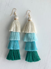 Load image into Gallery viewer, Free Fall Tassel Earrings &quot;Greens&quot;
