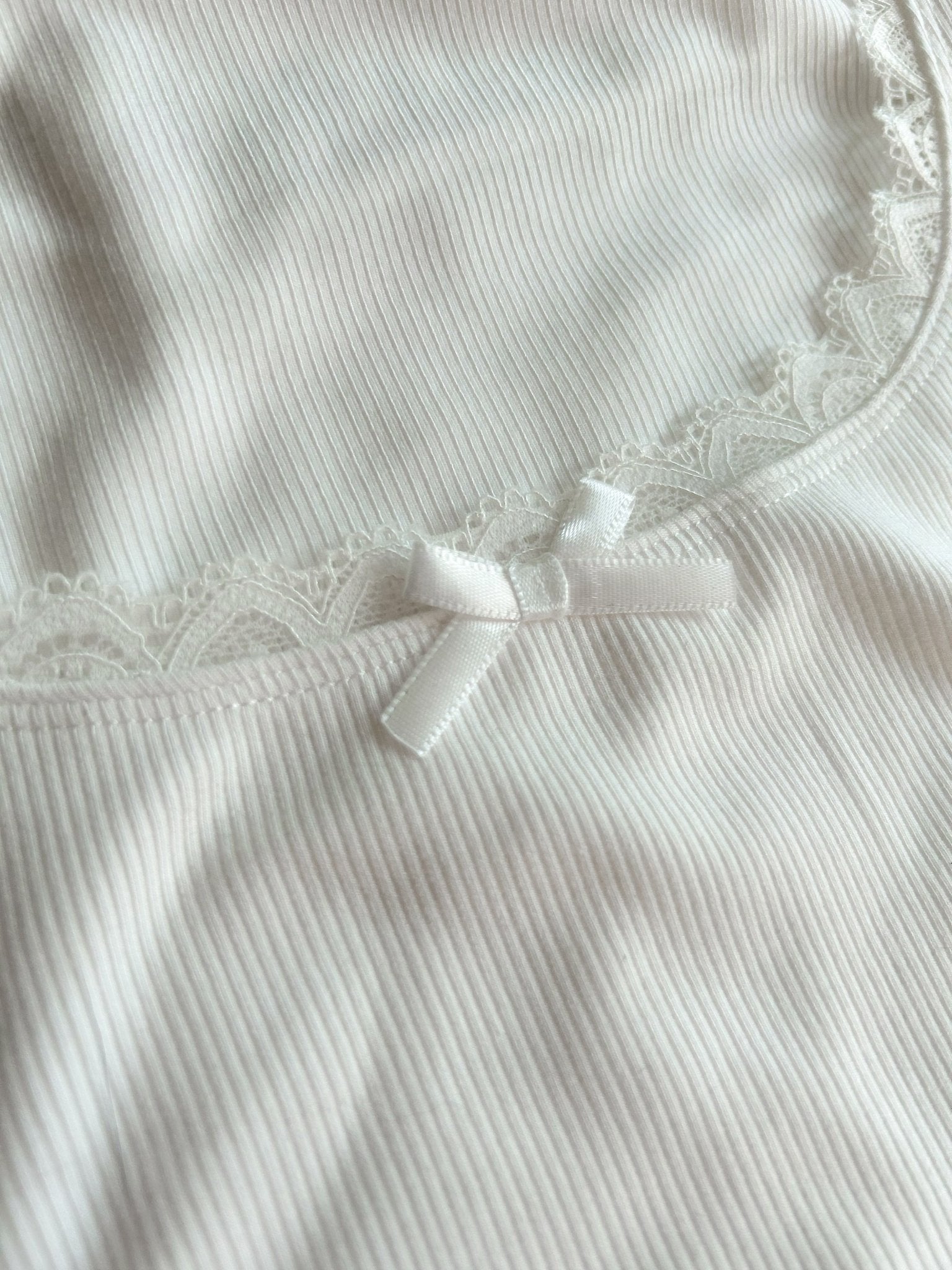 Lace Trim Ribbed Long Sleeve Girl Code Couture