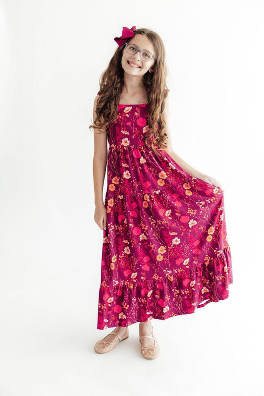 Retro Wildflower Ruffle Maxi Dress Mila & Rose ®
