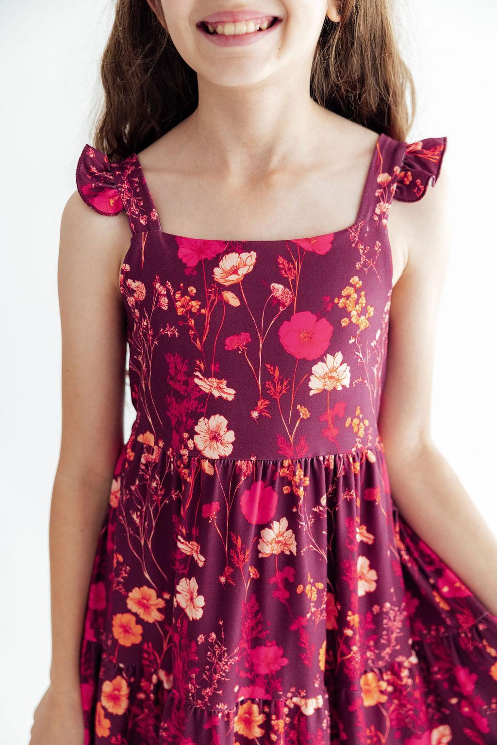 Retro Wildflower Ruffle Maxi Dress Mila & Rose ®