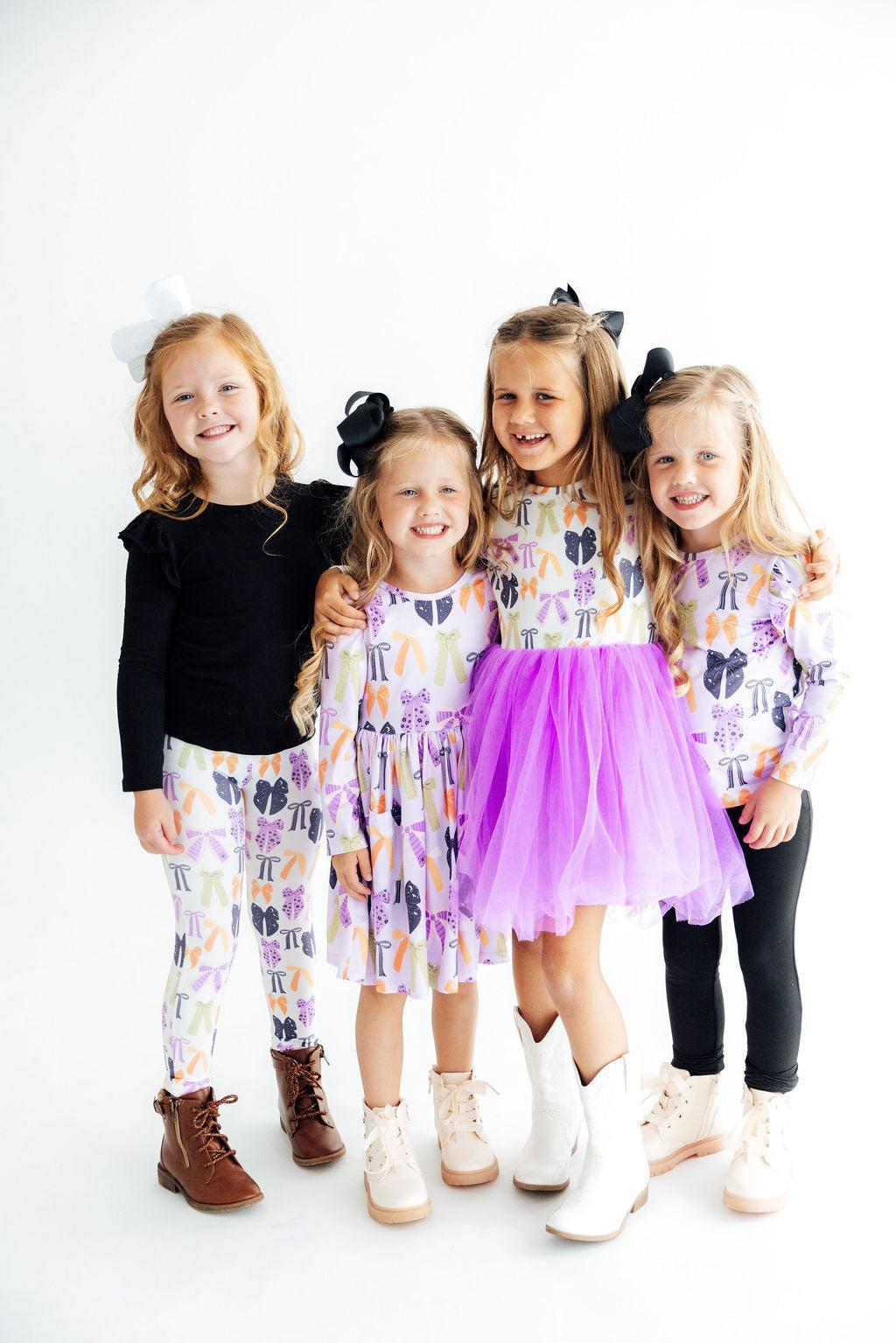 Tied with a Boo Lavender L/S Pocket Twirl Dress Mila & Rose ®