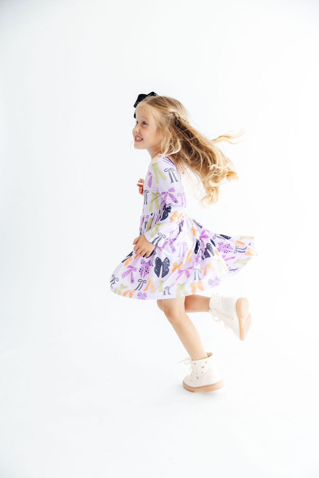 Tied with a Boo Lavender L/S Pocket Twirl Dress Mila & Rose ®