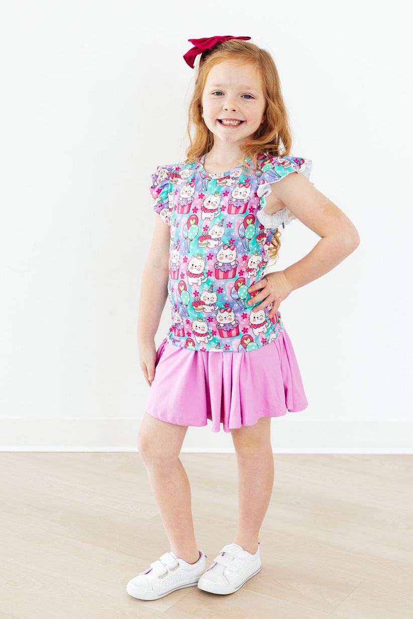 Time To Purr-ty S/S Ruffle Tee Mila & Rose ®