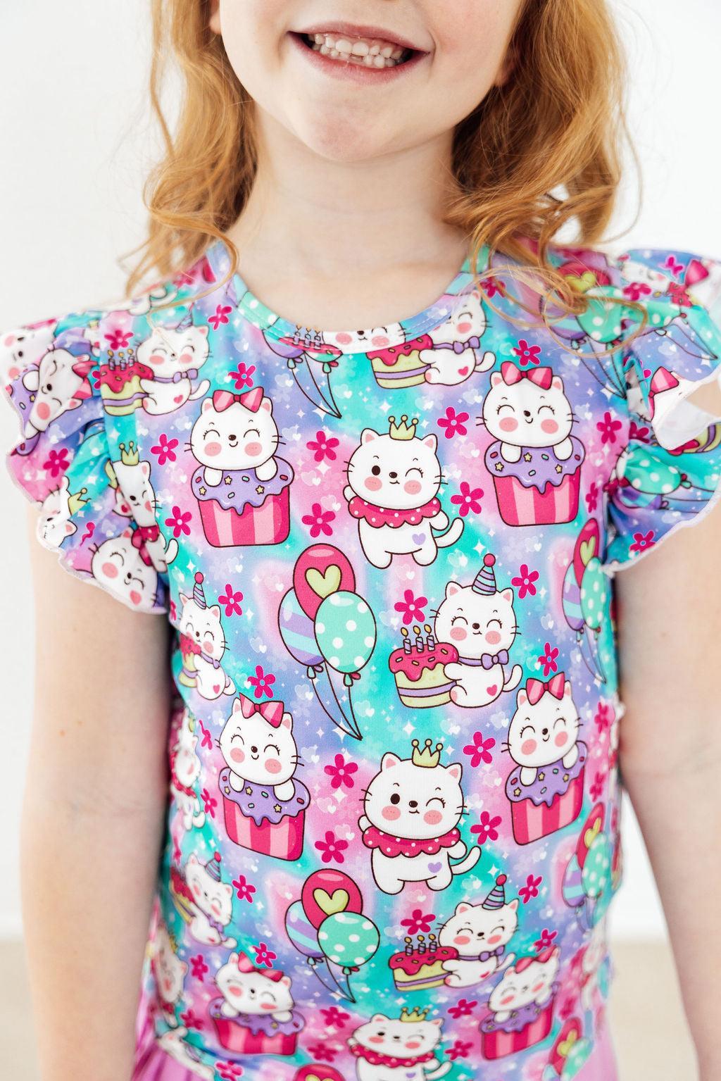 Time To Purr-ty S/S Ruffle Tee Mila & Rose ®