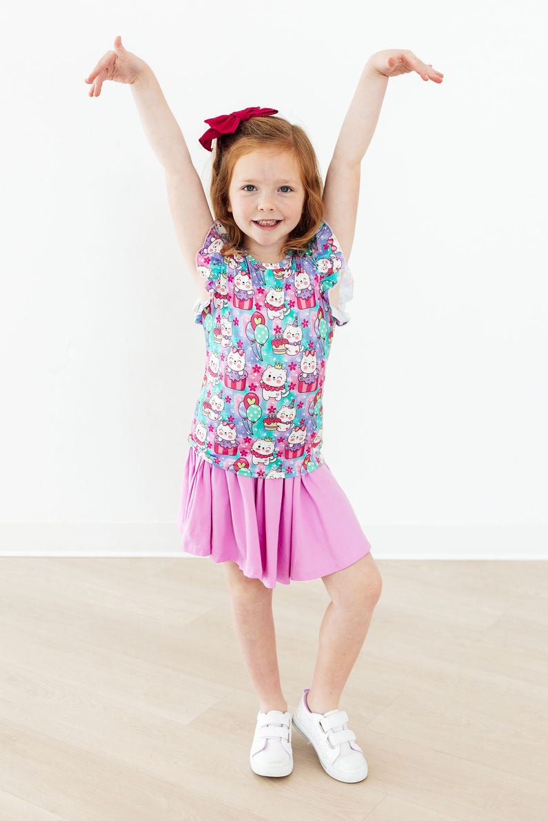 Time To Purr-ty S/S Ruffle Tee Mila & Rose ®
