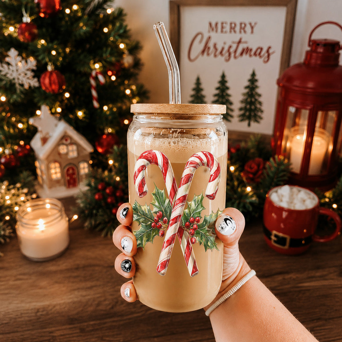 Candy Cane Holly 17oz