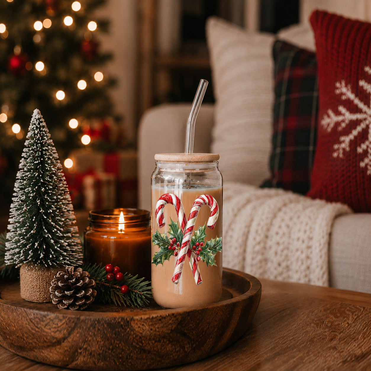 Candy Cane Holly 17oz