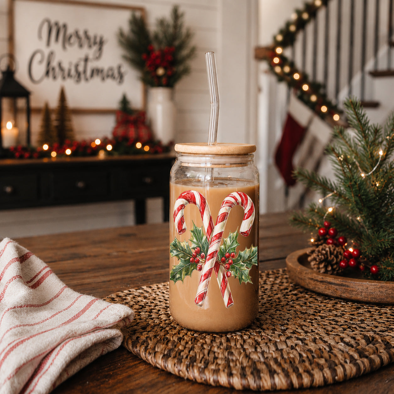 Candy Cane Holly 17oz