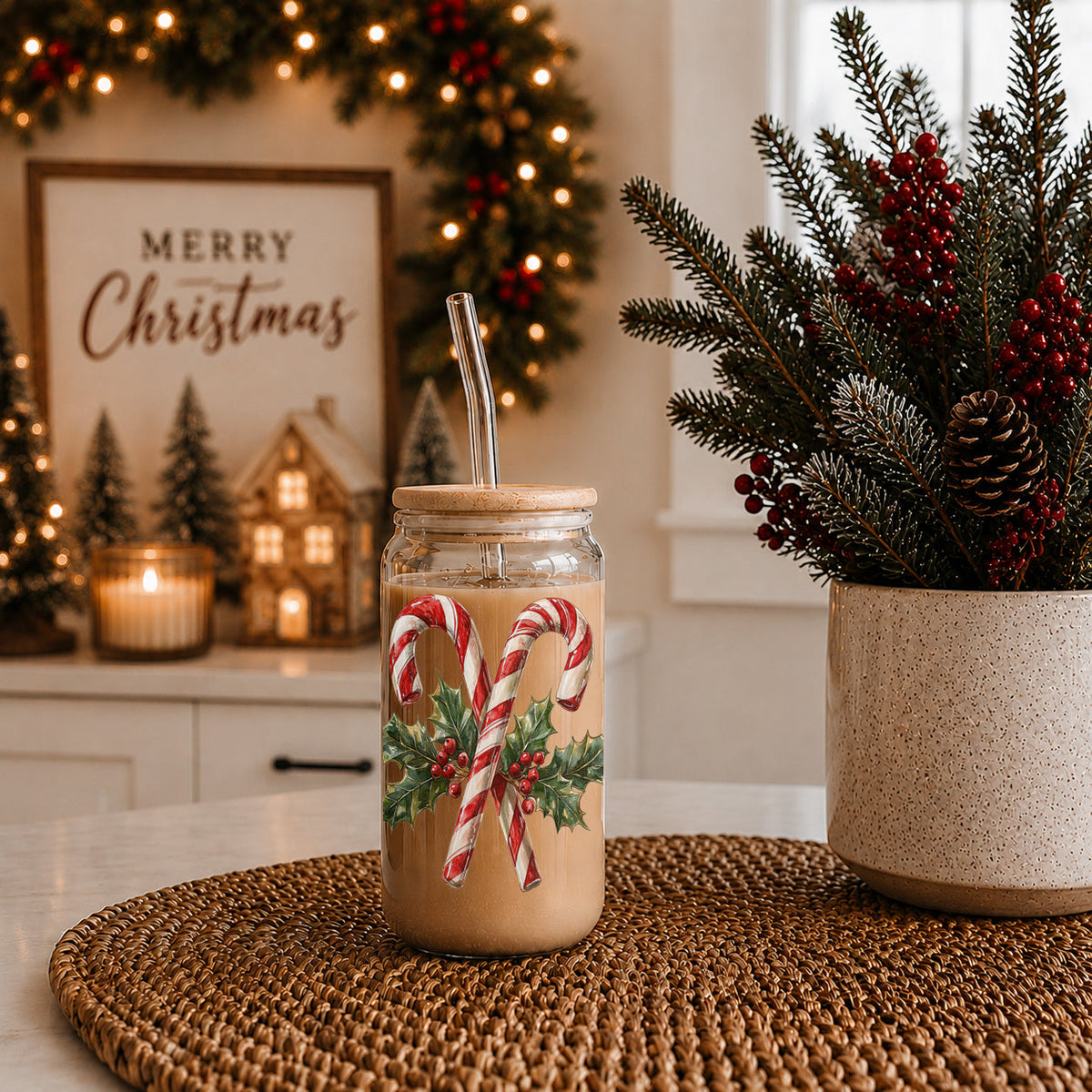 Candy Cane Holly 17oz