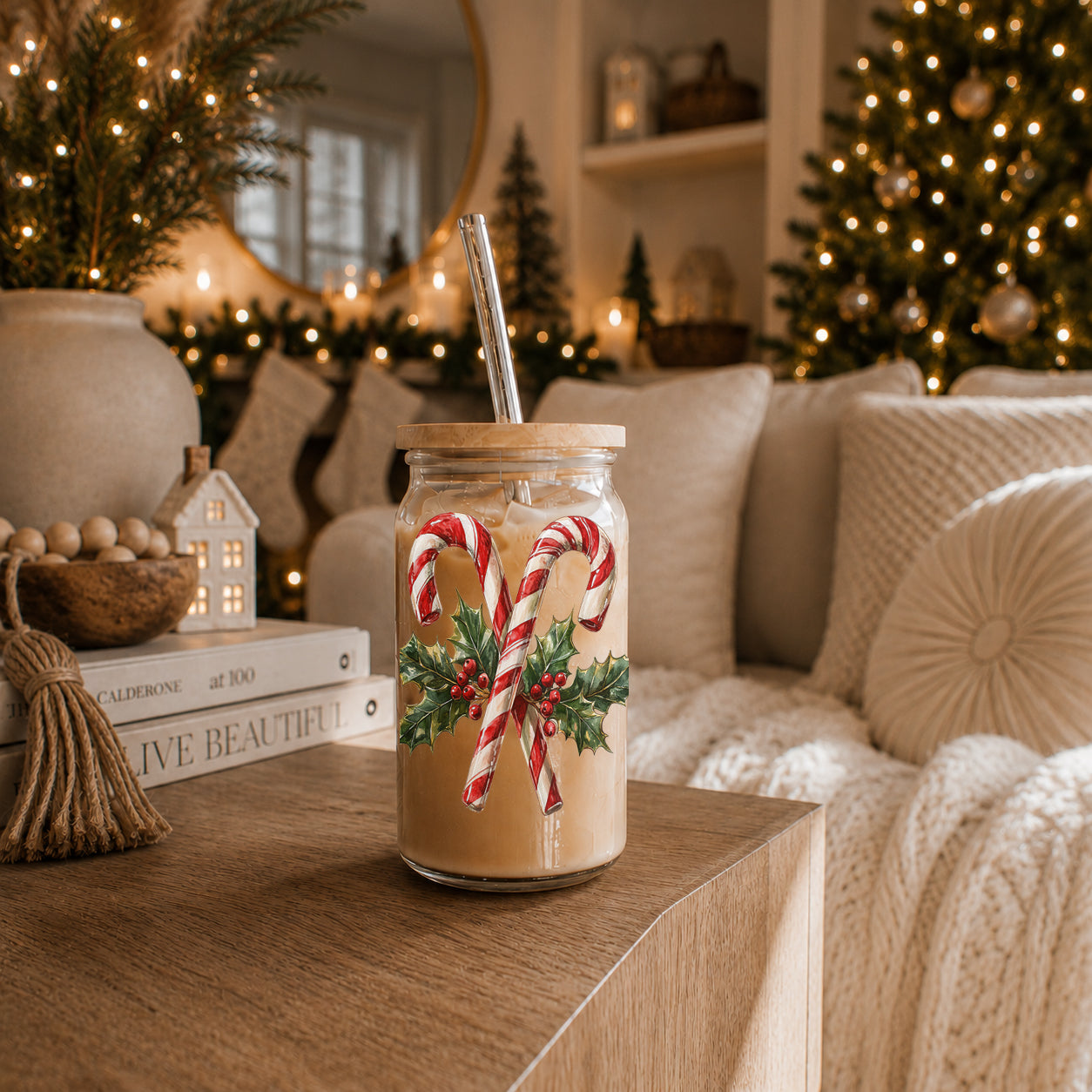Candy Cane Holly 17oz