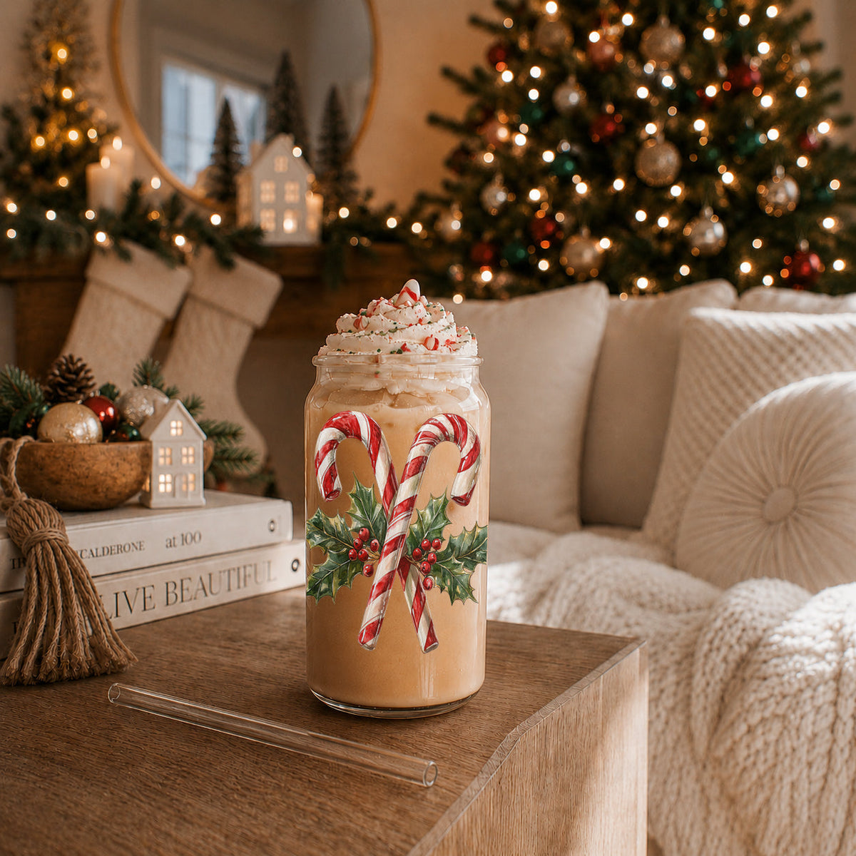 Candy Cane Holly 17oz