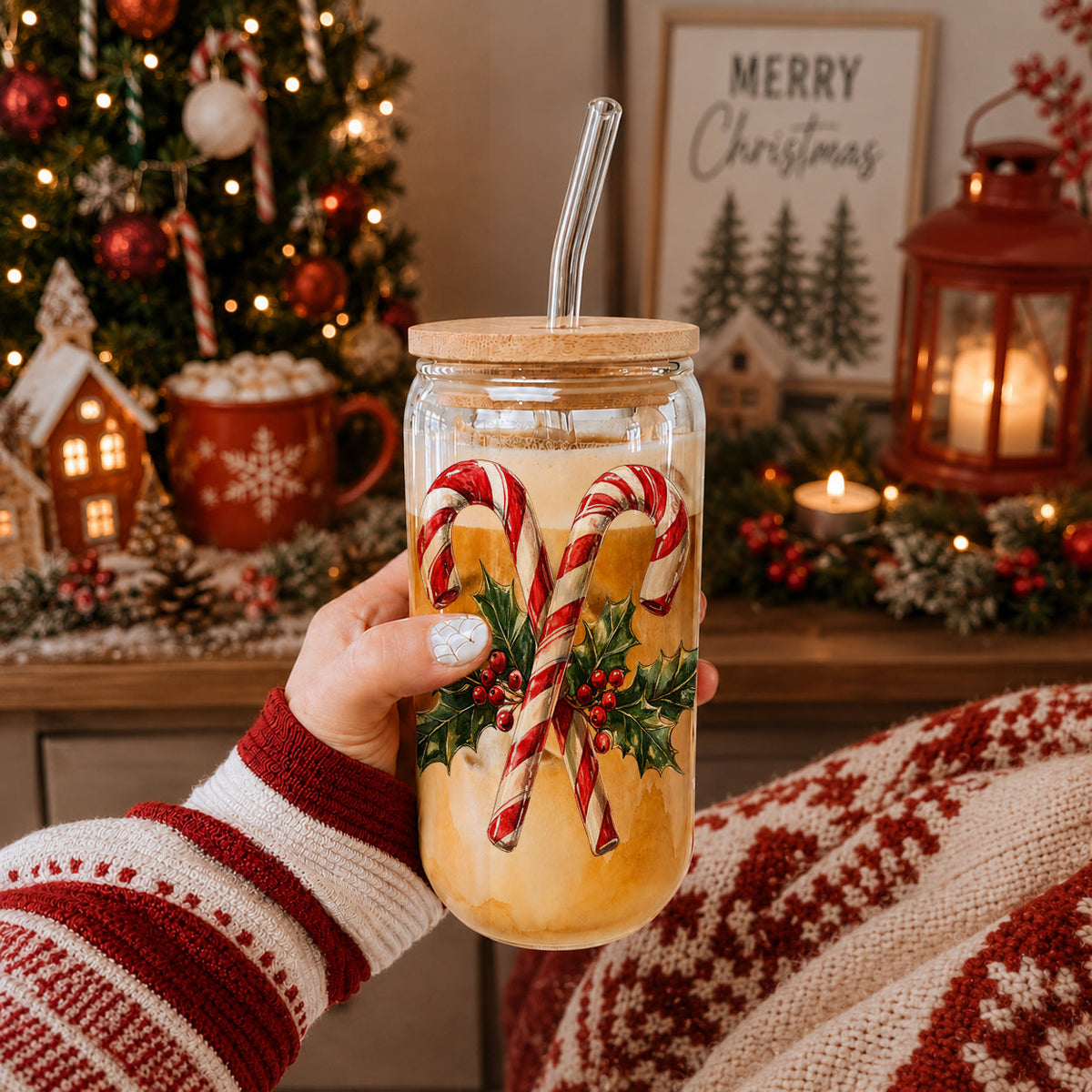 Candy Cane Holly 17oz