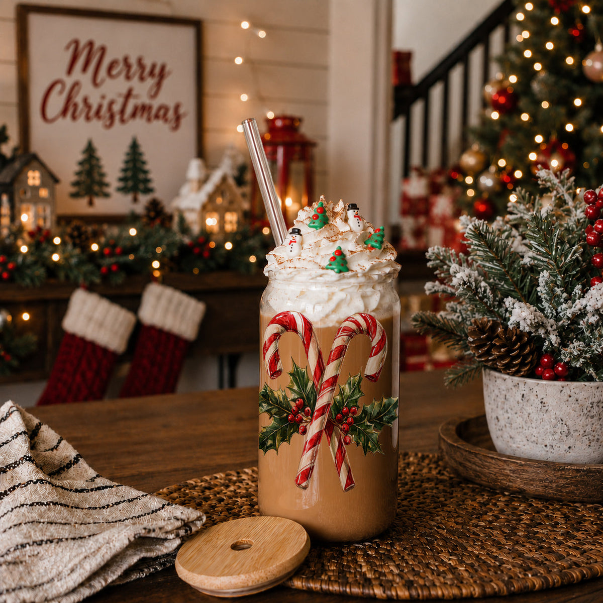 Candy Cane Holly 17oz