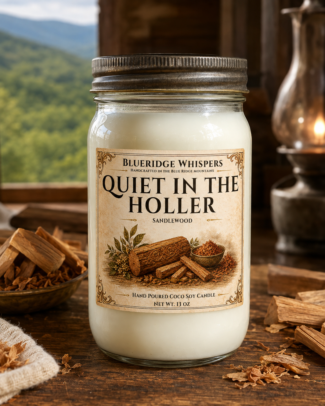 Quiet in the Holler – Sandalwood Coco-Soy Candle
