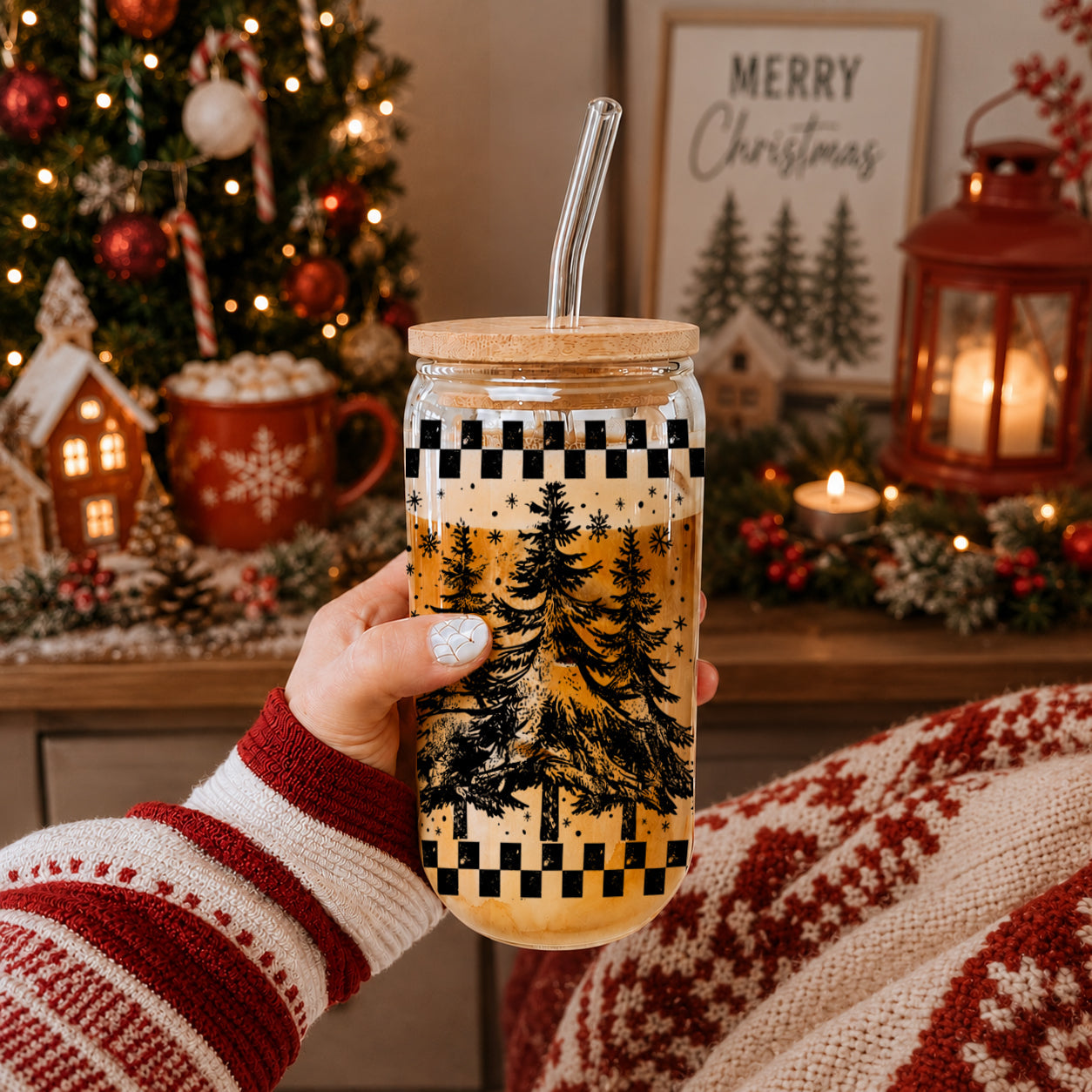 Retro Christmas Tree 17oz