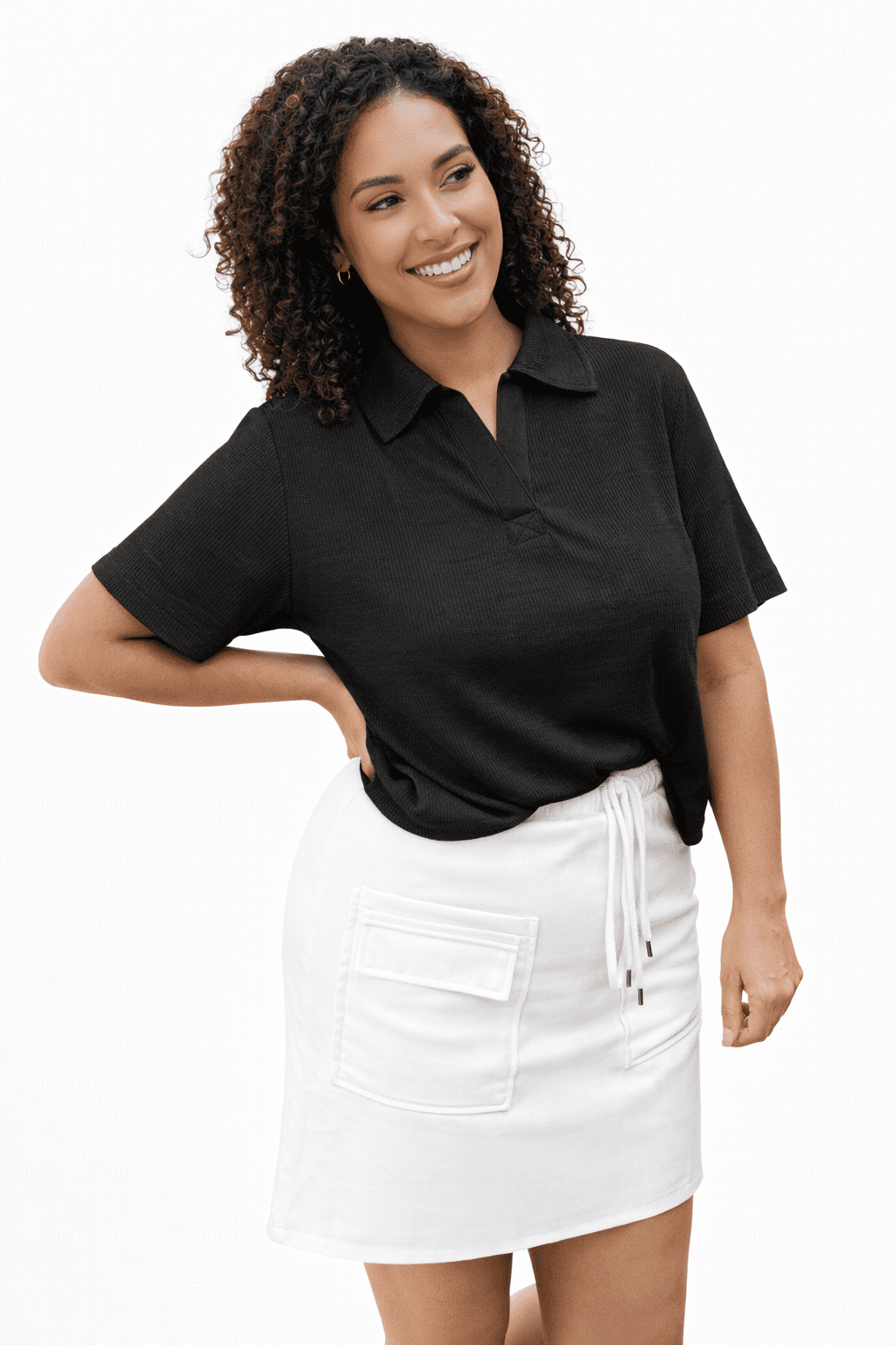Rory Ribbed Cropped Tennis Tee Girl Code Couture