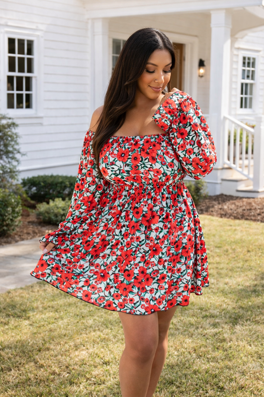 Sabrina Smocked Bell Sleeve Dress Girl Code Couture