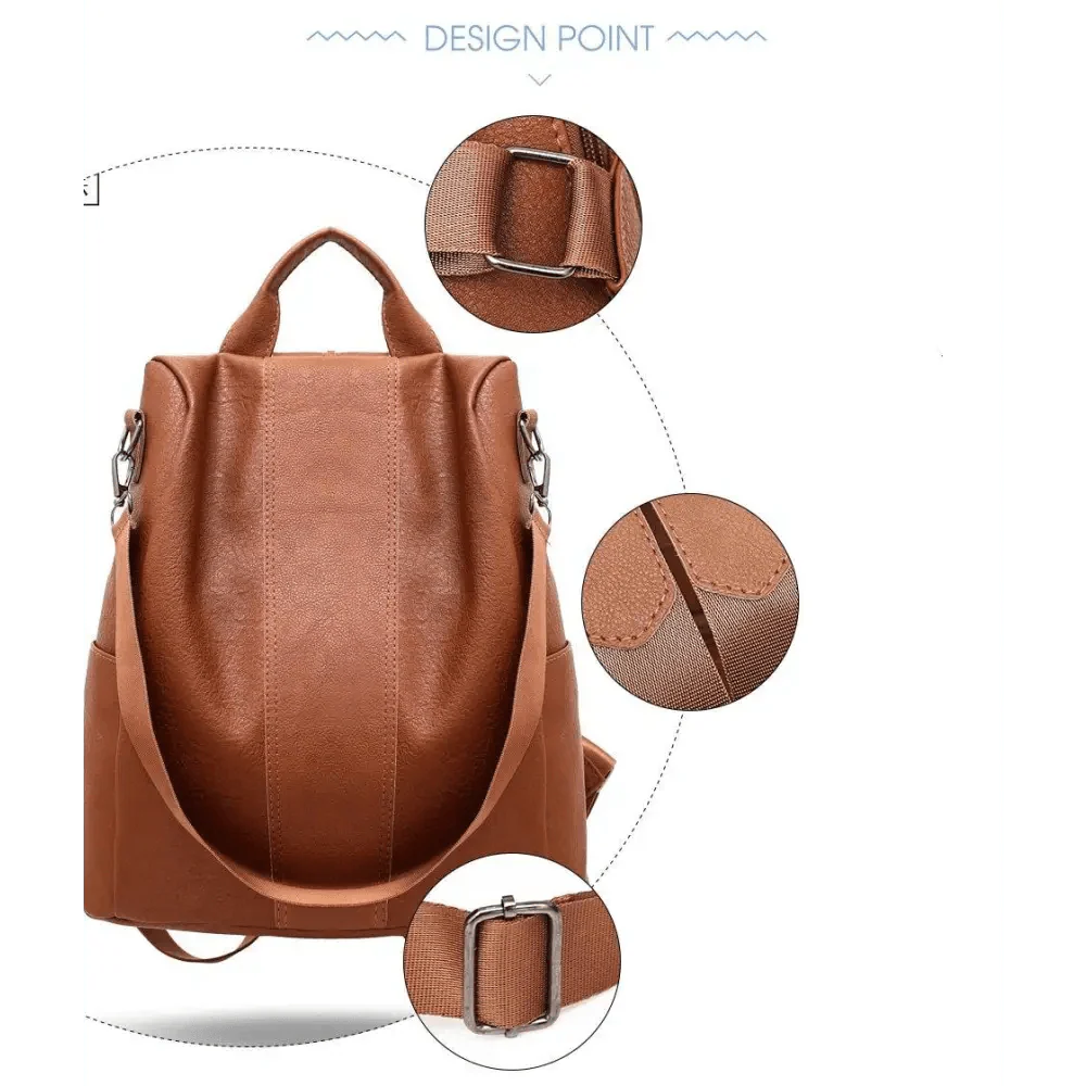 Sizzling Anti-Theft Vintage Style Leather Backpacks for Teenager Girls And Women School Bagpack For Females Travel Bags Stevvex