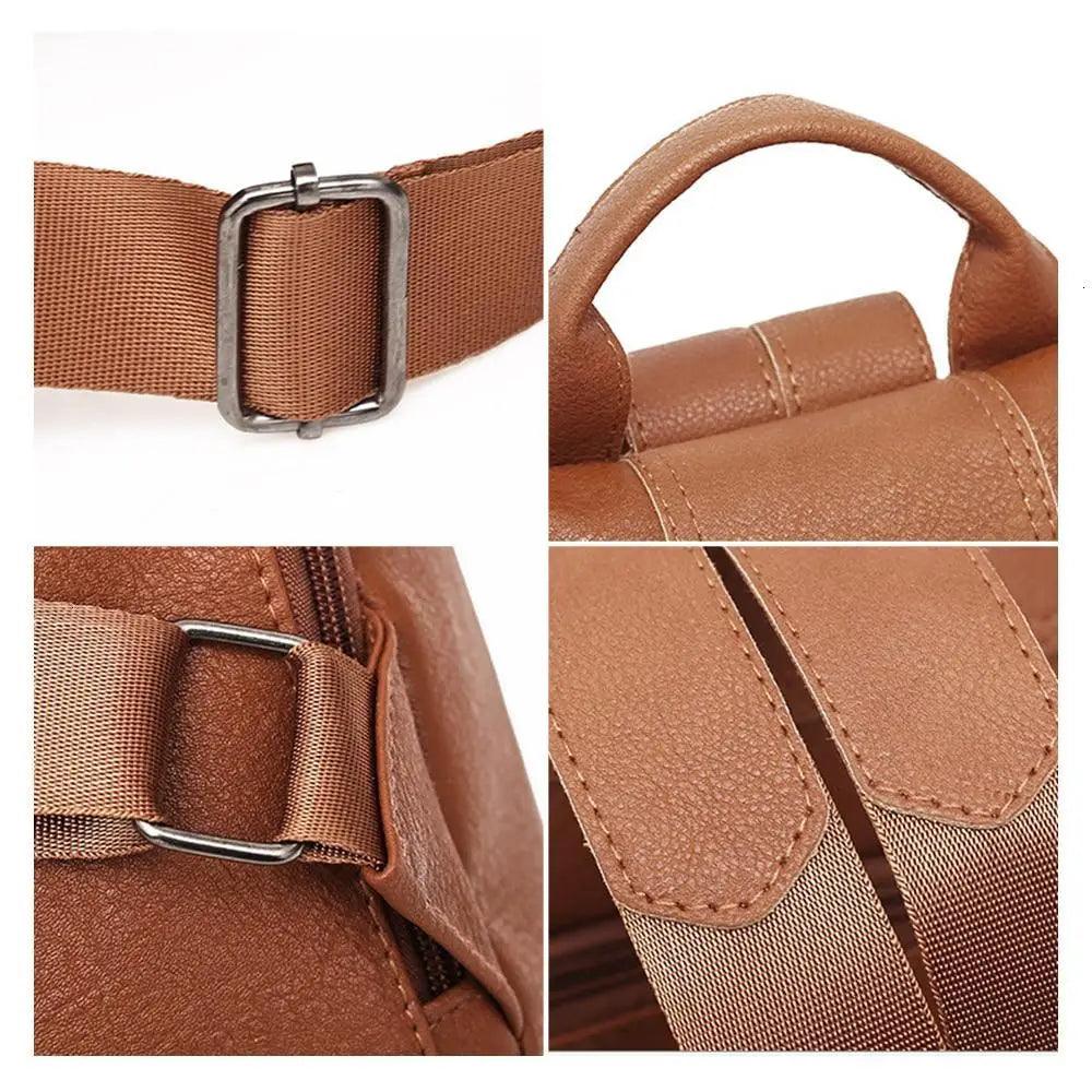 Sizzling Anti-Theft Vintage Style Leather Backpacks for Teenager Girls And Women School Bagpack For Females Travel Bags Stevvex