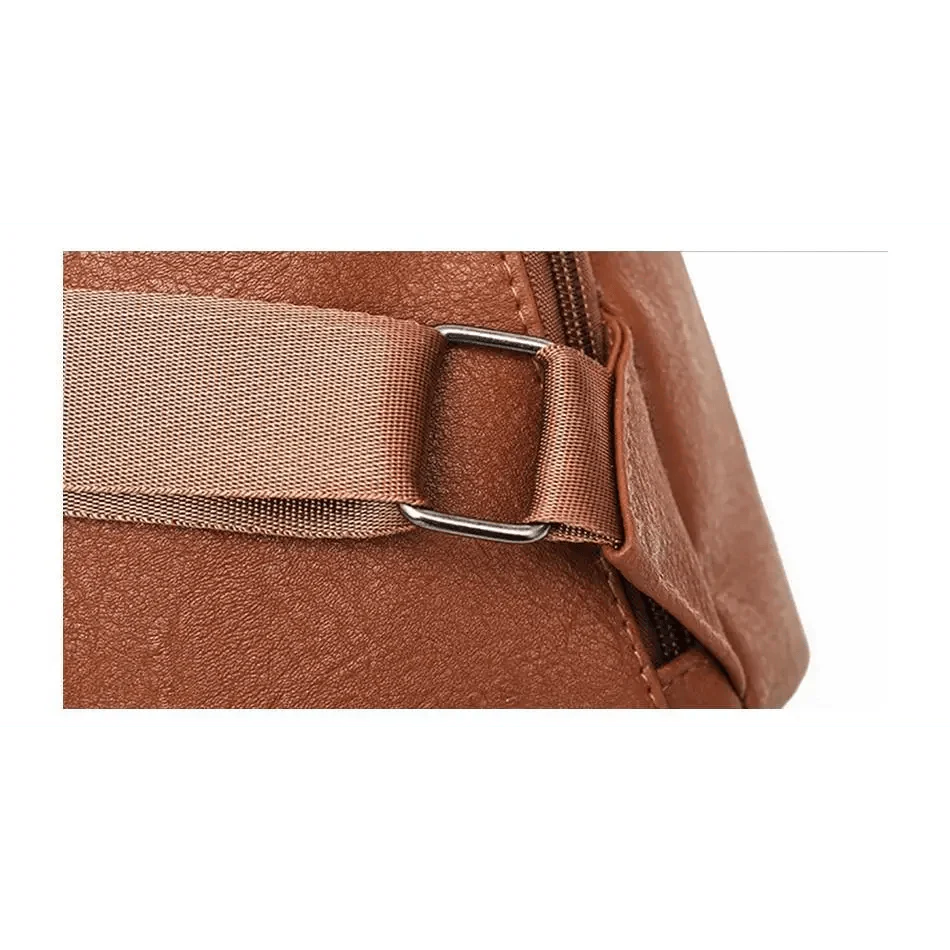Sizzling Anti-Theft Vintage Style Leather Backpacks for Teenager Girls And Women School Bagpack For Females Travel Bags Stevvex