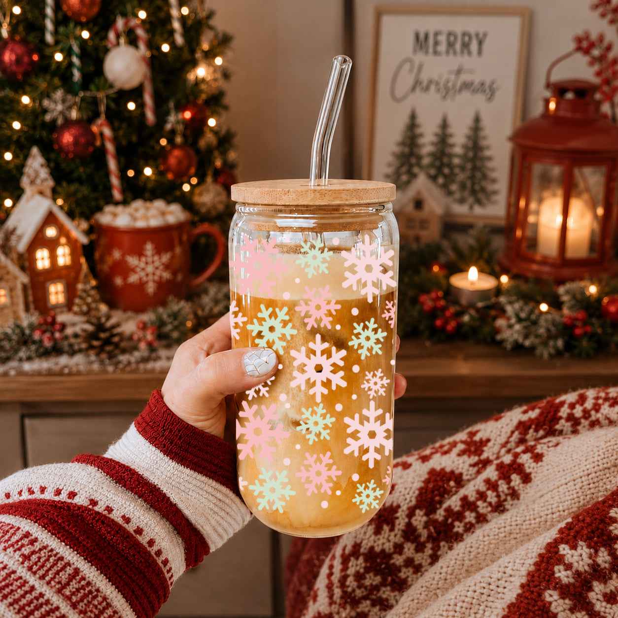 Pastel Snowflakes 17oz