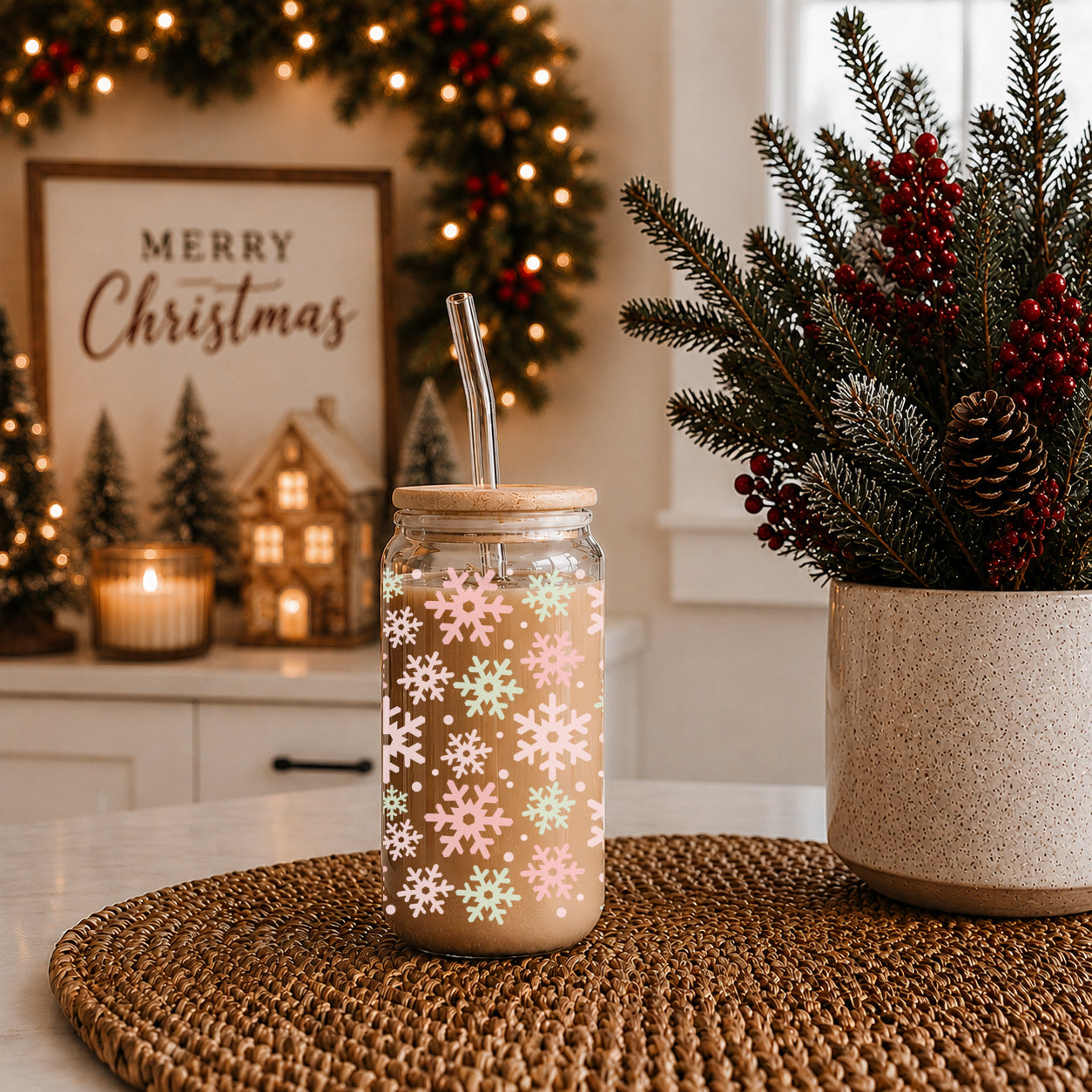 Pastel Snowflakes 17oz