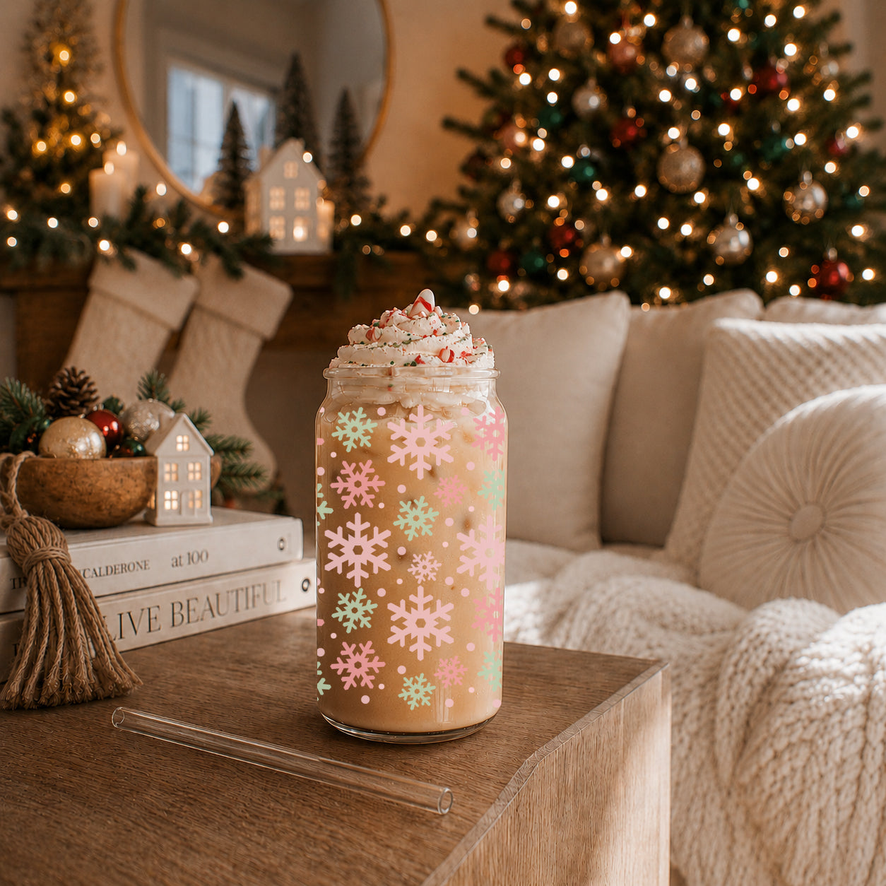 Pastel Snowflakes 17oz
