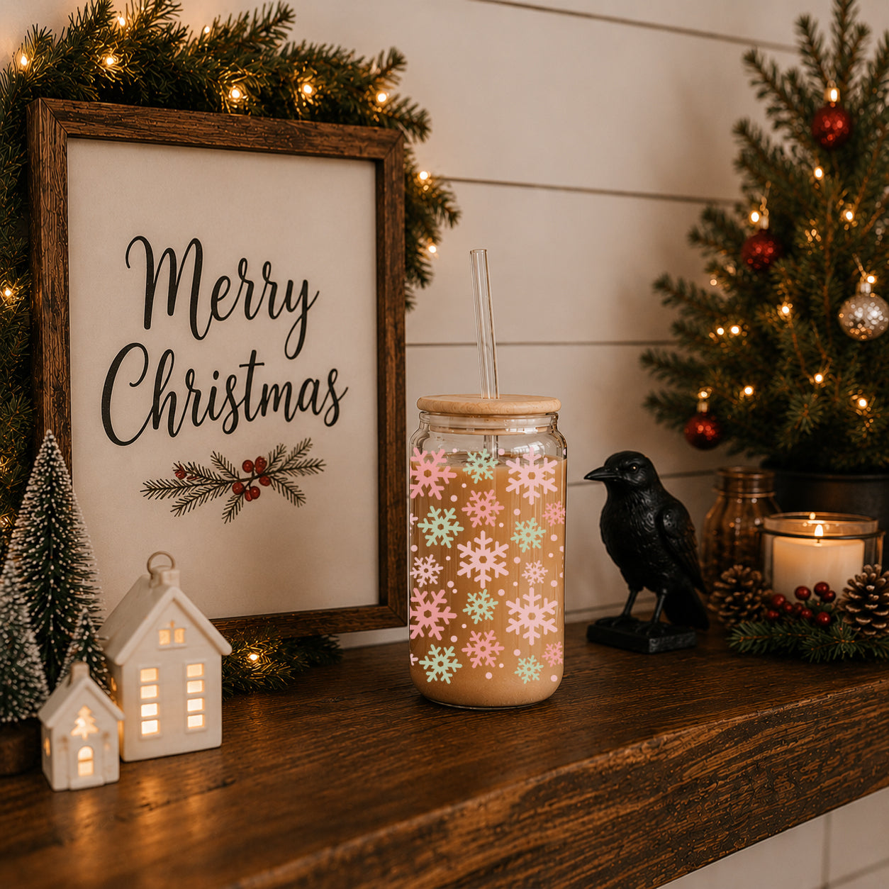 Pastel Snowflakes 17oz