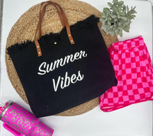 Load image into Gallery viewer, rts: Summer Vibes embroidered Knitted Canvas Tote-

