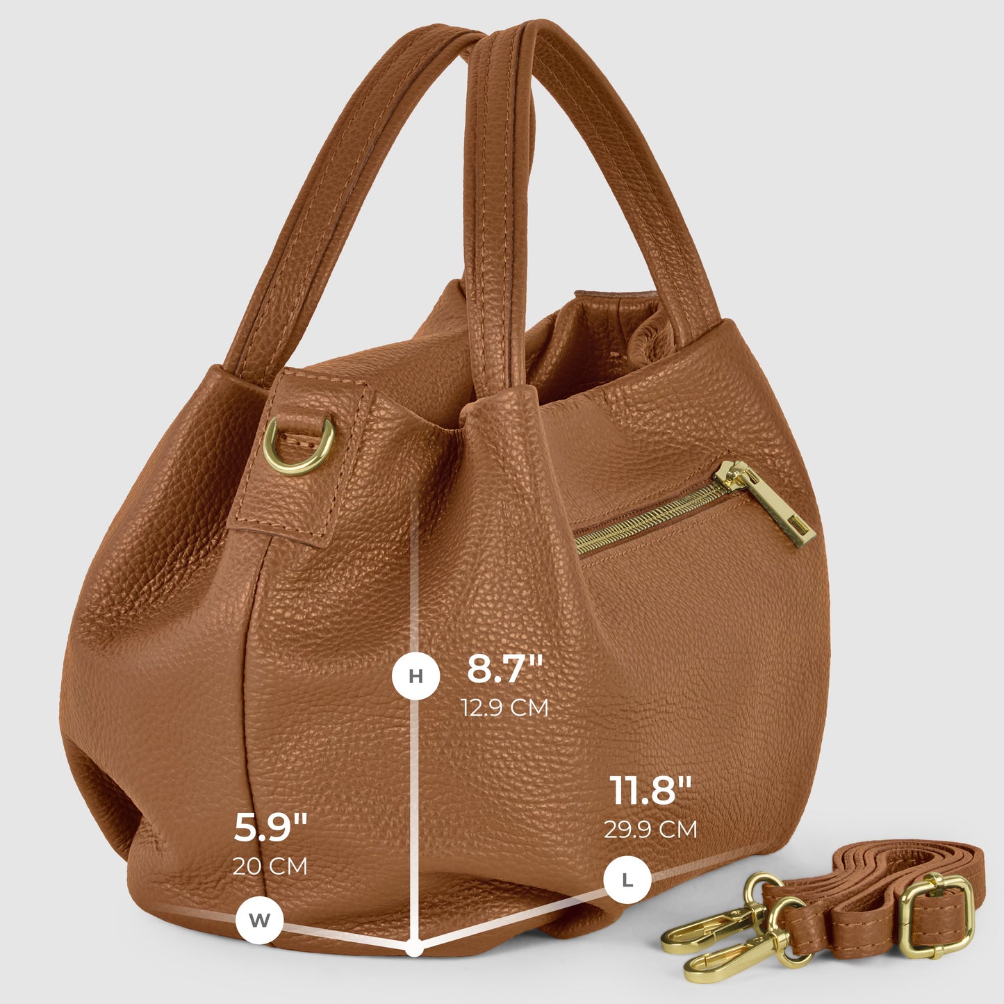 Italian Genuine Calf Leather Top-Handle Bag 322055