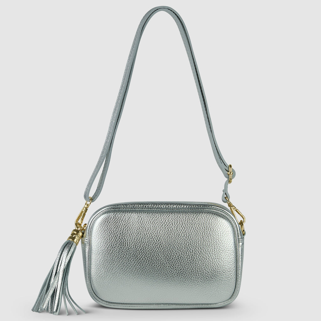 Metallic Calf Leather Crossbody Bag