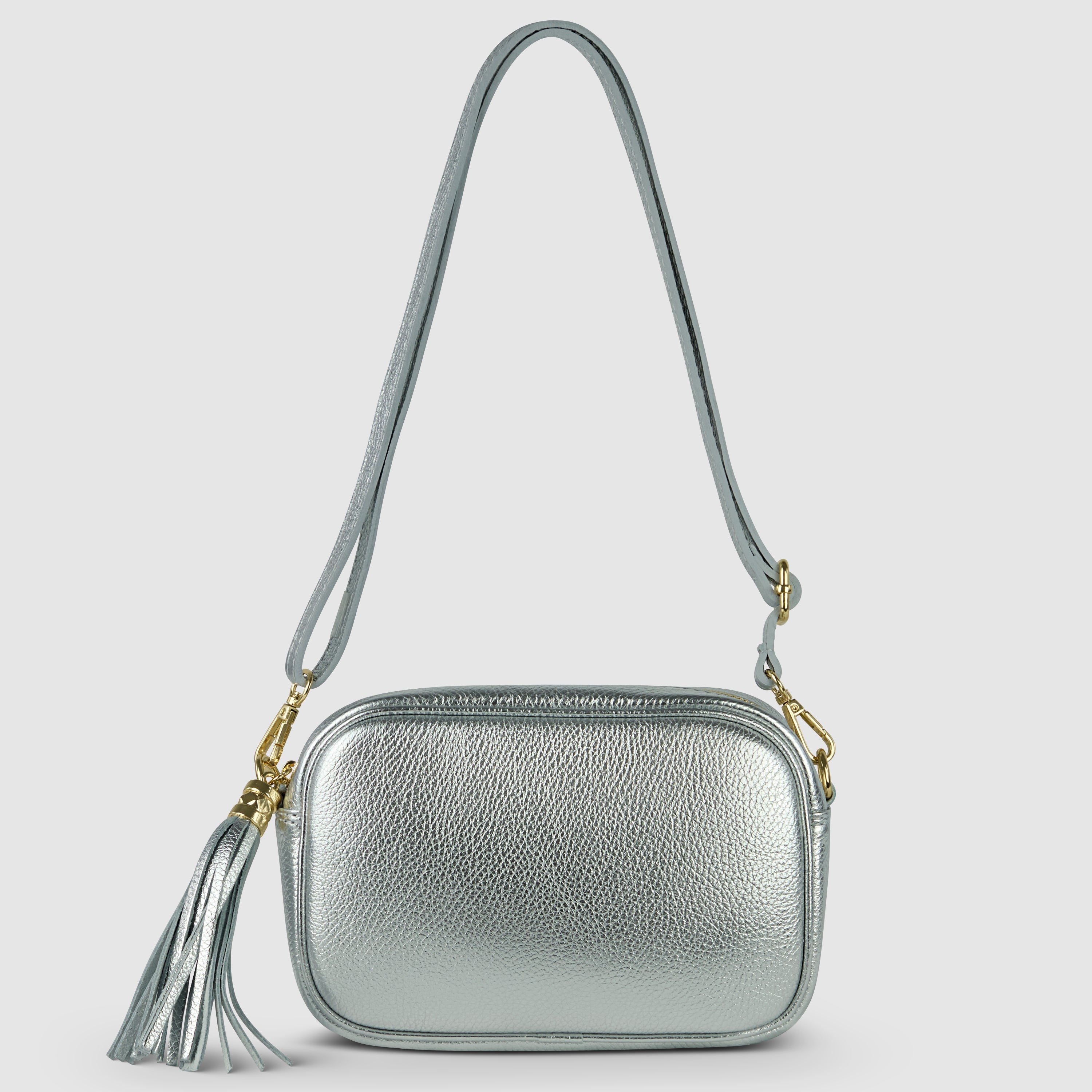 Metallic Calf Leather Crossbody Bag