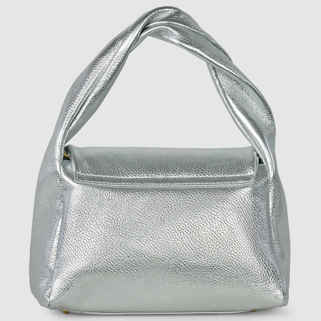 Metallic Calf Leather Top-Handle Bag
