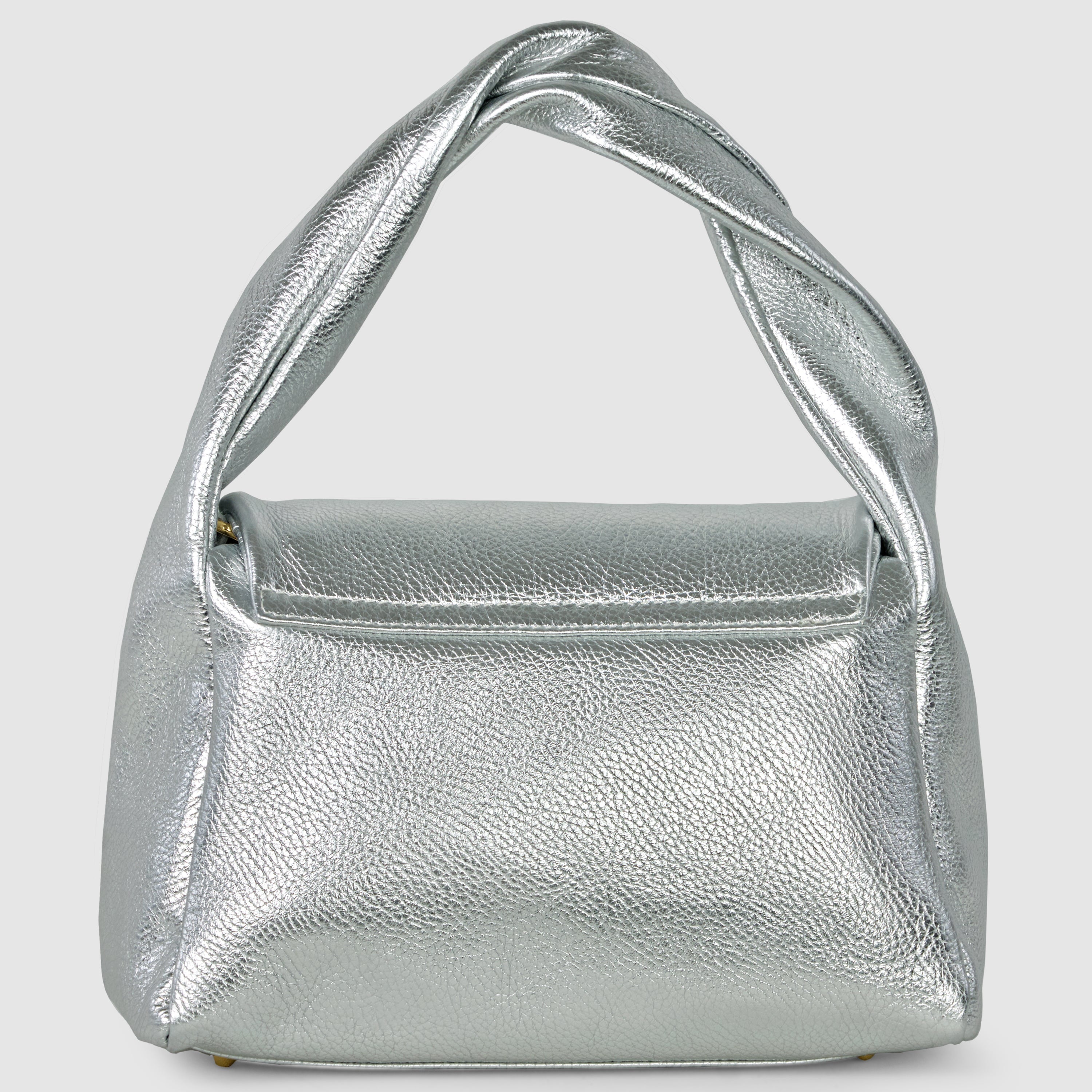 Metallic Calf Leather Top-Handle Bag