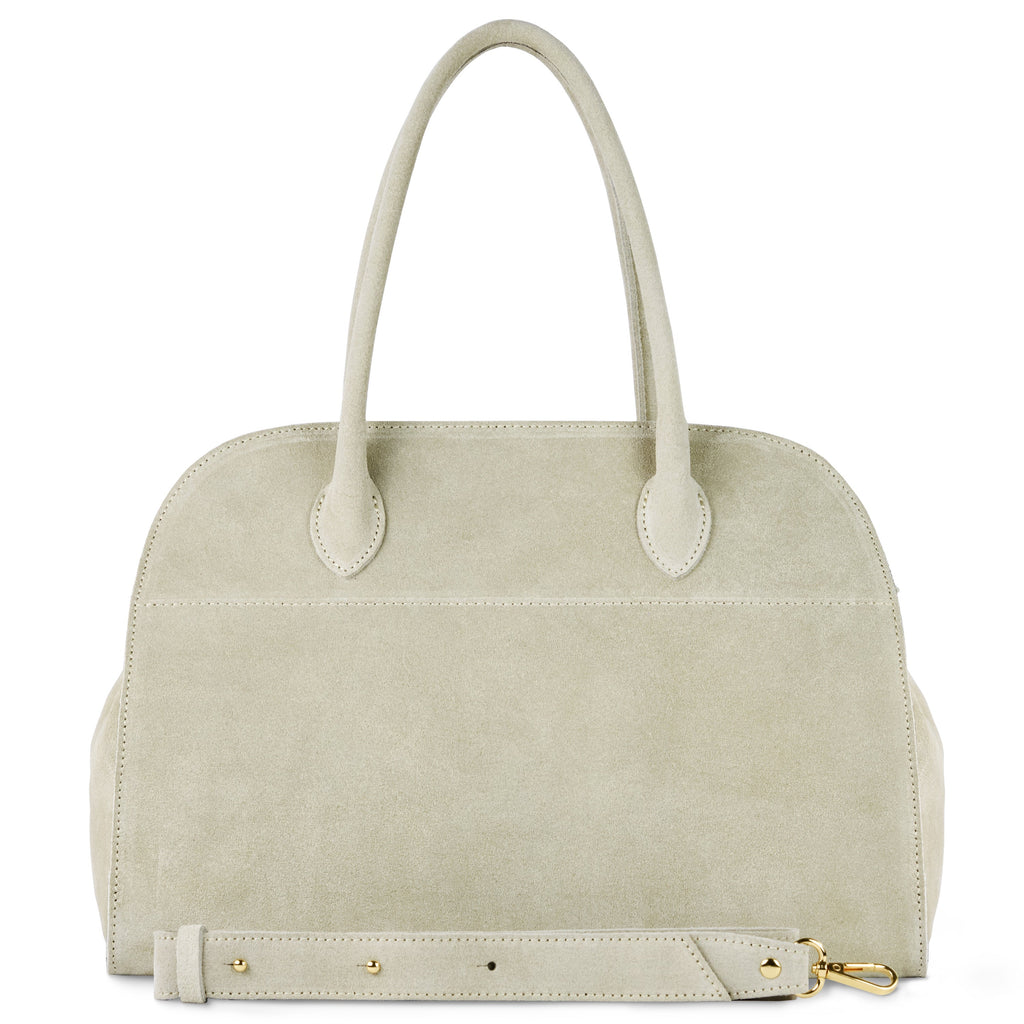 Suede Leather Top-Handle Bag
