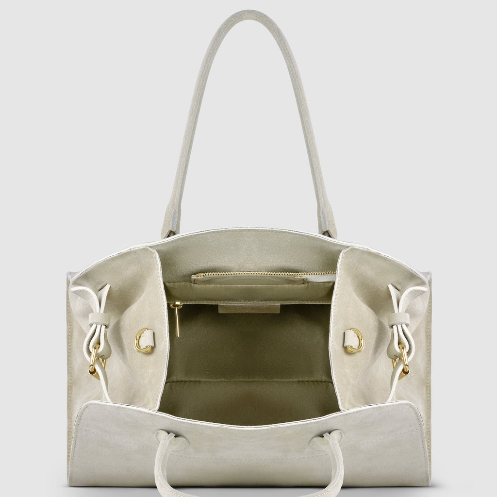Suede Leather Top-Handle Bag