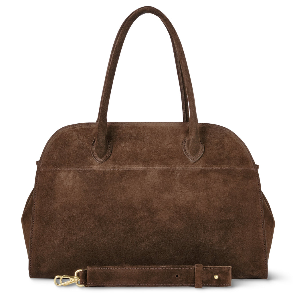Suede Leather Top-Handle Bag