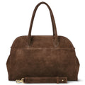 Suede Leather Top-Handle Bag