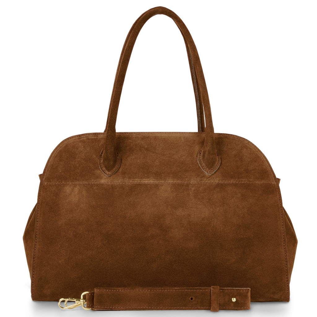 Suede Leather Top-Handle Bag
