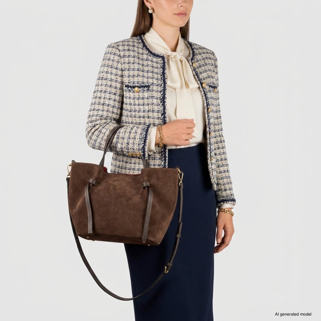 Italian Genuine Suede Tote Bag 292730