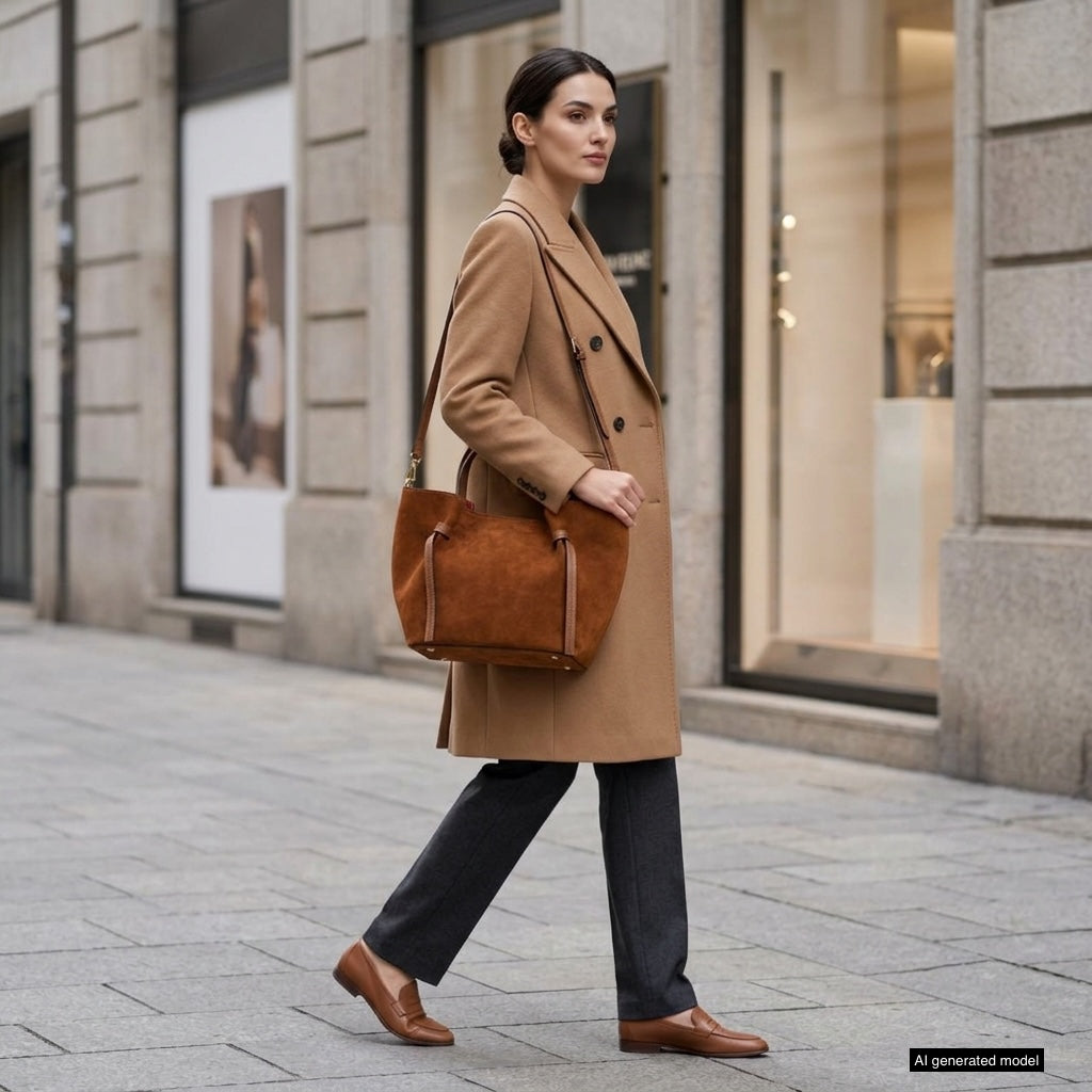 Italian Genuine Suede Tote Bag 292730