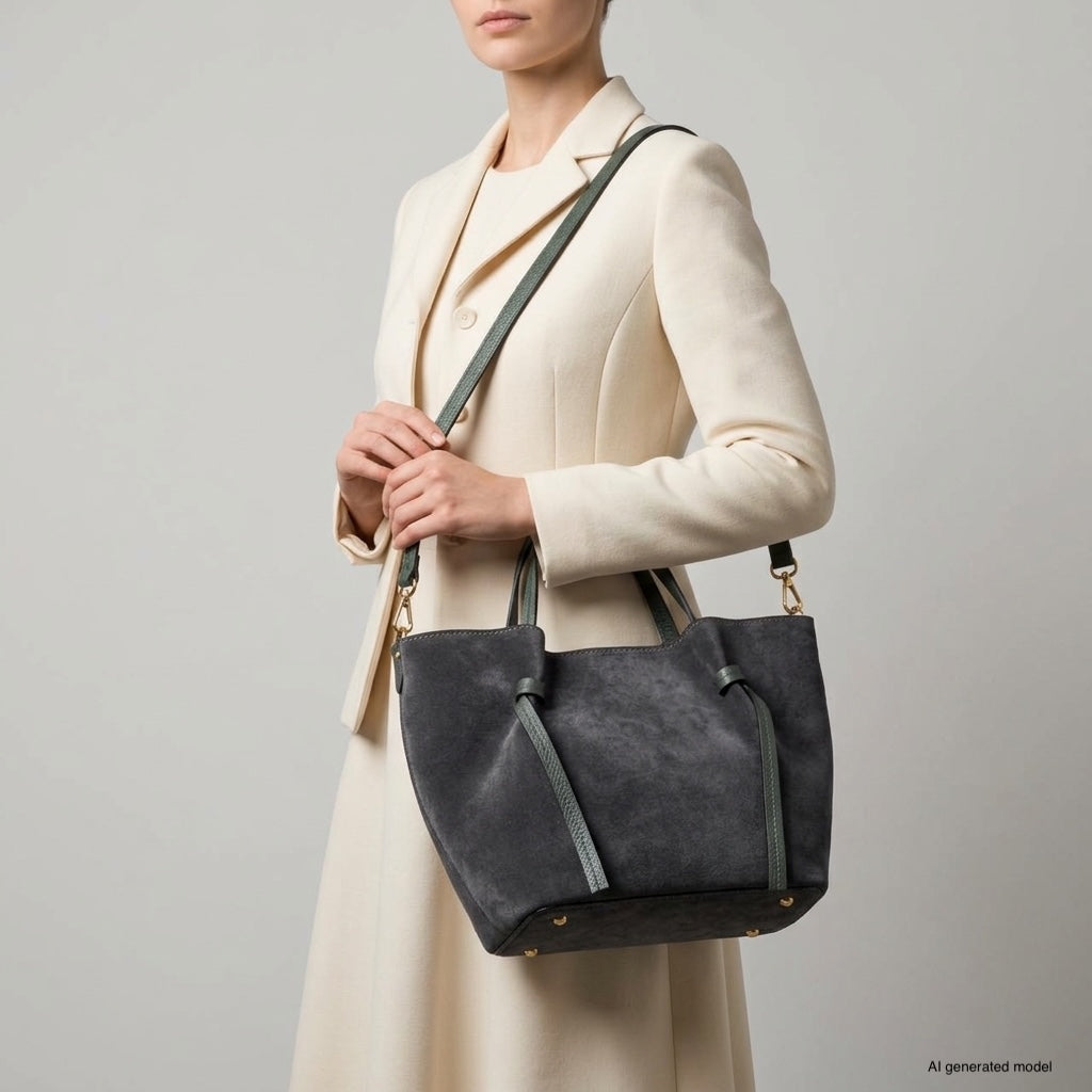 Italian Genuine Suede Tote Bag 292730