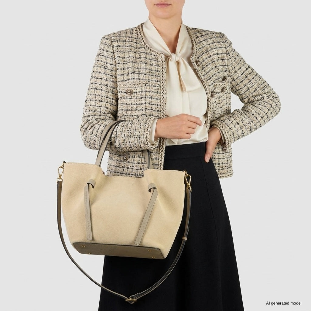 Italian Genuine Suede Tote Bag 292730