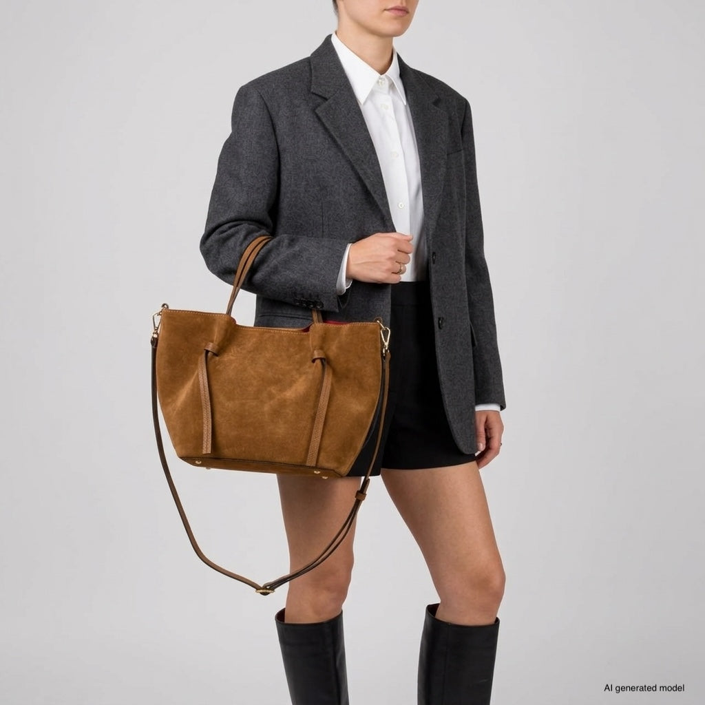 Italian Genuine Suede Tote Bag 292730