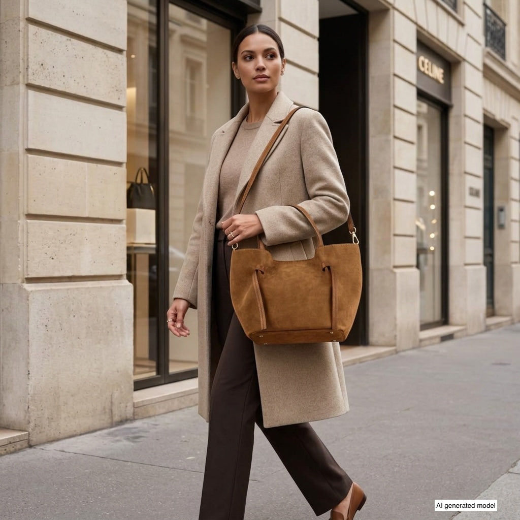 Italian Genuine Suede Tote Bag 292730