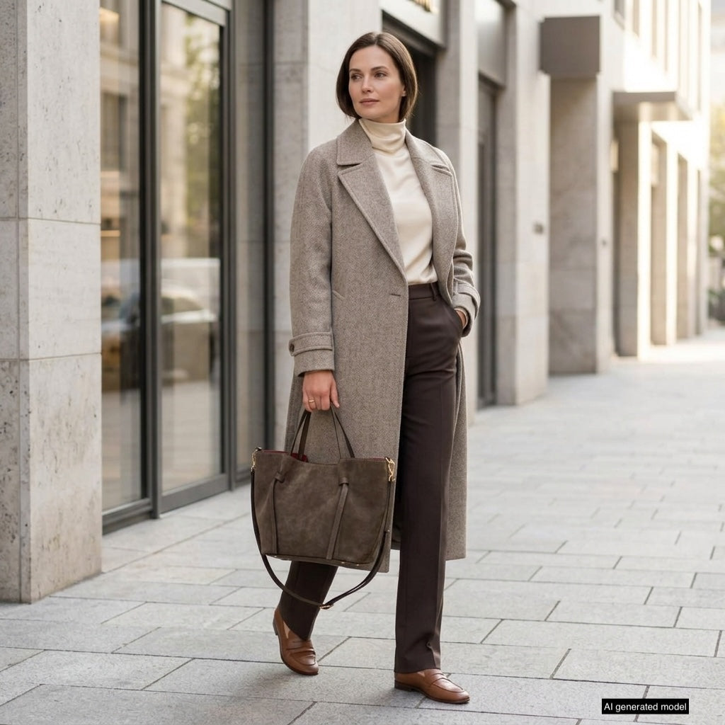Italian Genuine Suede Tote Bag 292730