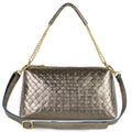 Weave Metallic Suede Leather Crossbody Bag