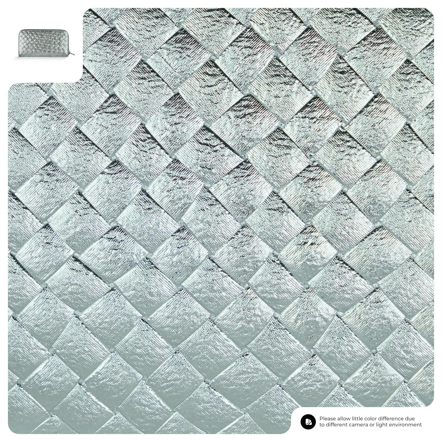 Italian Genuine Woven-Embossed Metallic Suede Wallet | Trento