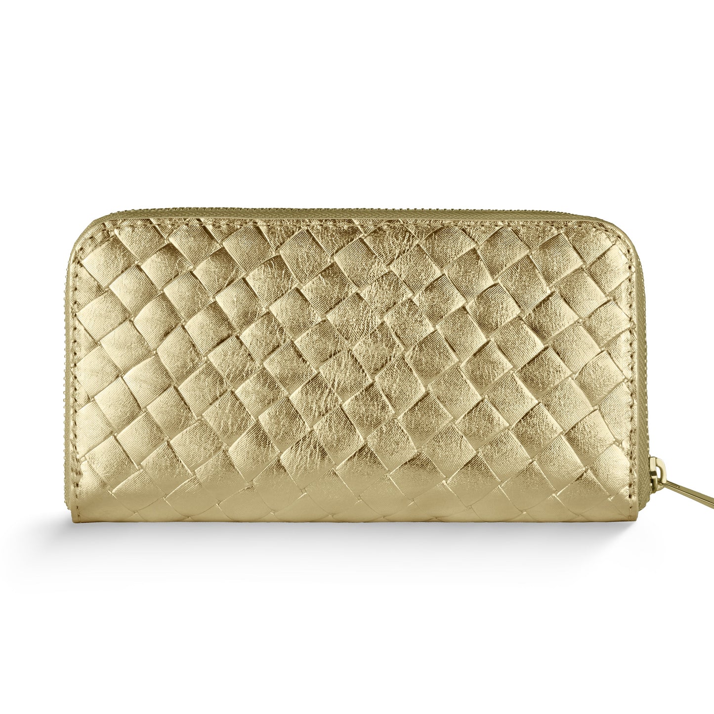 Italian Genuine Woven-Embossed Metallic Suede Wallet | Trento